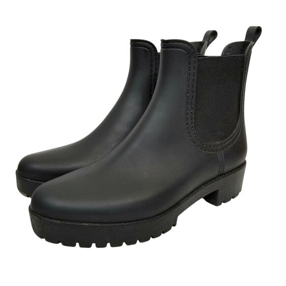 Jeffrey Campbell Women's Cloudy Rain Booties Chelsea Lug Sole Matte Black Size 9 - Picture 1 of 9